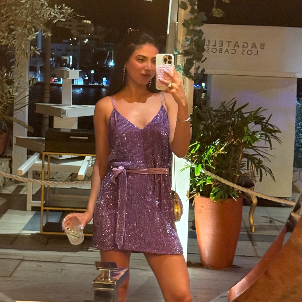 RETROFETE Sparkling Purple Mini Dresses